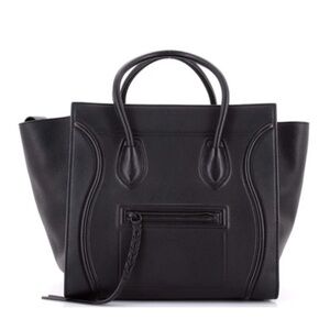 AUTHENTIC Celine Phantom Luggage Black Leather Bag